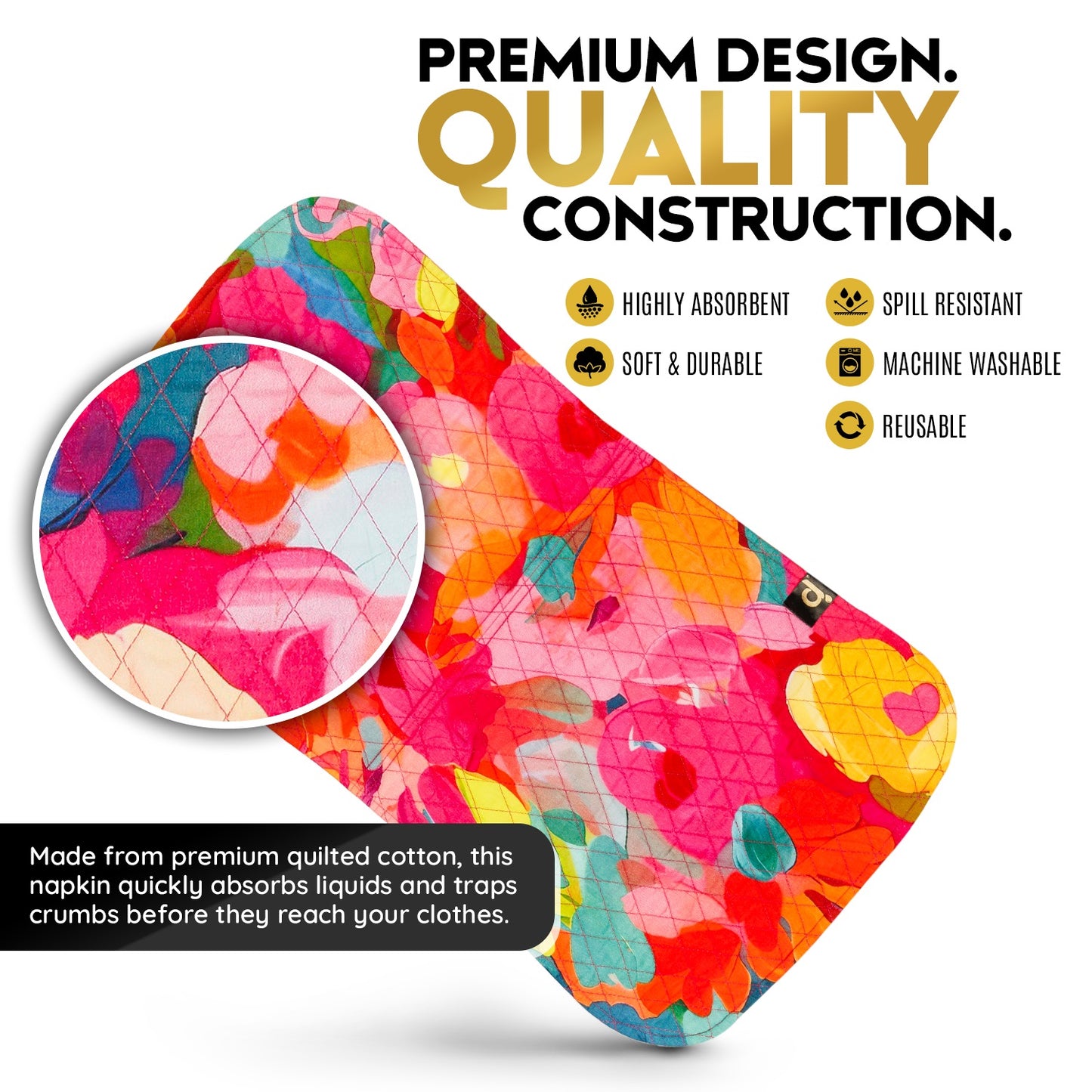 Dripit® Travel Napkin with Storage Bag - Floral Splash